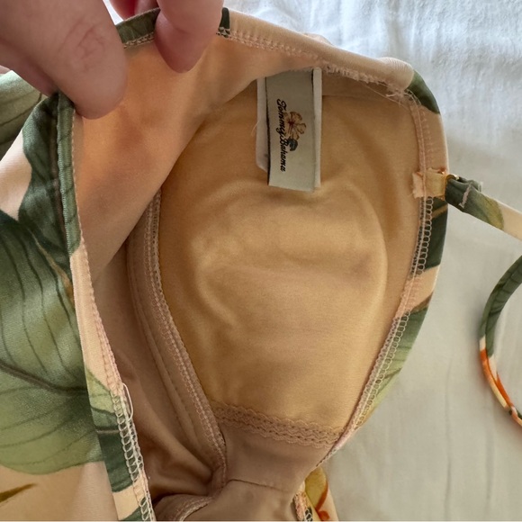 Tommy Bahama Tropical Print One Piece Swimsuit - Green and Orange - Picture 3 of 5